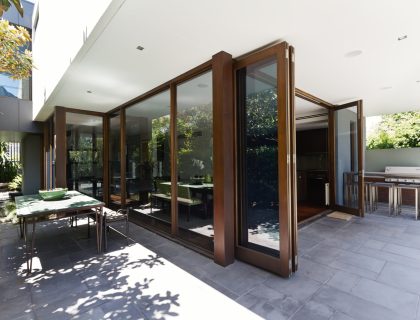 Bi,Fold,Doors,Opening,To,Rear,Courtyard,Of,Contemporary,Australian